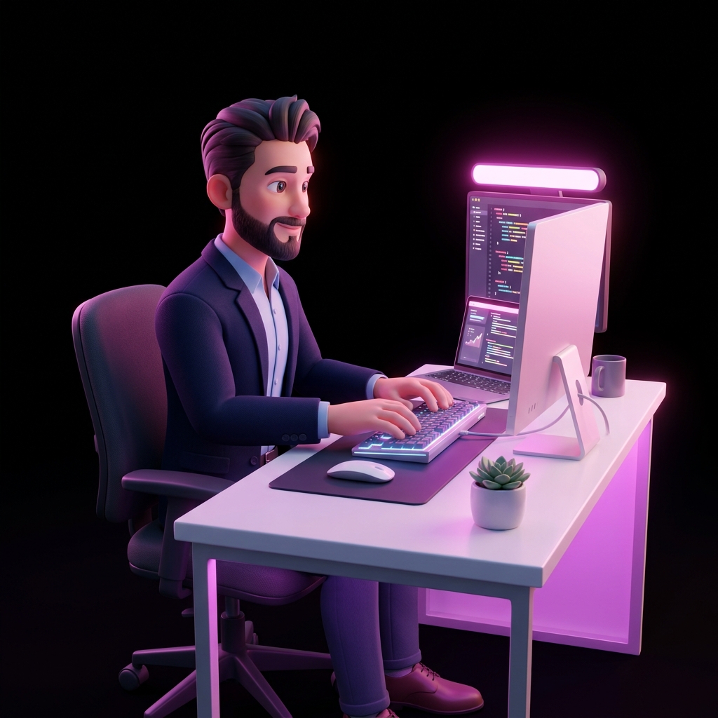 Working at desk 3D
